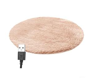 Besttoolifes Almohadilla térmica eléctrica USB para mascotas, tela de felpa y cuero, alfombrilla cálida de 40 cm para gatos y perros, uso en invierno en interiores y exteriores, constante de 28 °C