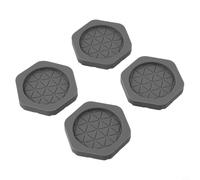 Besttoolifes Almohadillas antivibración para lavadora y secadora, patas estabilizadoras de silicona que absorben los golpes, juego de 4, 6,3 x 6,3 x 0,85 cm (gris)