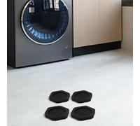 Besttoolifes Almohadillas antivibración para lavadora y secadora, patas estabilizadoras de silicona que absorben los golpes, juego de 4, 6,3 x 6,3 x 0,85 cm, color negro