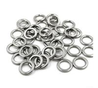 Besttoolifes Anillos de pesca de acero inoxidable, 50 unidades, resistentes al óxido, sin costuras, conector de aparejos, antisólido, nudo fuerte, dividido para terminal de pesca de agua dulce (812 mm