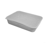 Besttoolifes Bandeja de acero inoxidable con estante de refrigeración y cubierta para horno, cocina y refrigerador, apto para lavavajillas, acabado espejo, 3 piezas (23 x 17 x 5 cm)