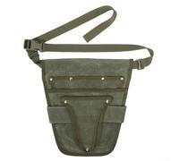 Besttoolifes Bolsa de almacenamiento de herramientas de lona encerada multiusos con 8 compartimentos, correas ajustables para trabajo en el jardín, actividades al aire libre (es verde)