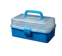 Besttoolifes Caja de almacenamiento de 3 capas, organizador voladizo para aparejos de pesca y piezas pequeñas, almacenamiento de rejilla ajustable con 3 bandejas, herramienta portátil con múltiples