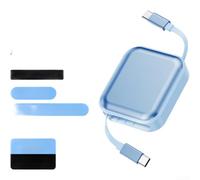 Besttoolifes Cargador USB C 240W para Portátil y para móvil Cargador USB C | Longitud ajustable 35cm, 60cm, 100cm, evita enredos, perfecto para escritorio, coche o viajes ligeros(Blue)