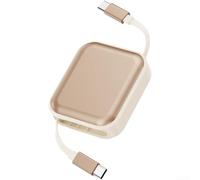 Besttoolifes Cargador USB C 240W para Portátil y para móvil Cargador USB C | Longitud ajustable 35cm, 60cm, 100cm, evita enredos, perfecto para escritorio, coche o viajes ligeros(Golden)