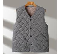 Besttoolifes Chaleco de Franela Masculino Grueso Cuello V Estampado | para forro para polar para suave, acolchado grueso, retención de calor superior, ideal días fríos, corte regular