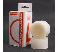 Besttoolifes Cinturón antipinchazos para neumáticos de bicicleta, para bicicleta de montaña de carretera, tira de protección de PVC suave de 0,5 mm contra vidrio y, 2 rollos blancos (700C)