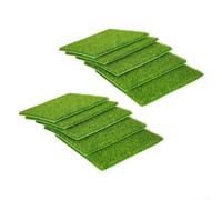 Besttoolifes Cuadrados de césped artificial, paquete de 10 alfombrillas de plástico para decoración de jardín, paisajismo interior y exterior, césped falso realista (15 x 15 x 8 mm)