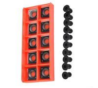 Besttoolifes Cuchillas indexables cuadradas de los cortadores del parte movible del carburo del CNC, 15m m x 15m m x 2.5m m con los bordes de corte del radio R150 4 para las herramientas de la