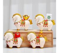 Besttoolifes Decoración de Año Nuevo Chino Figura de caballo Giratorio Resina Mascota Afortunada Año del Caballo Ornamento Escritorio Feng Shui Artículo Estatua(5)