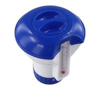 Besttoolifes Dispensador de cloro flotante para piscinas en el suelo y sobre el suelo, spas y jacuzzis, soporte para tableta con termómetro integrado (°F/°C), compatible con tabletas de 1.5 pulgadas