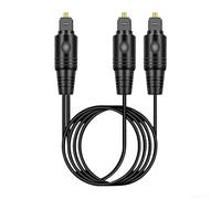 Besttoolifes Divisor de audio de fibra óptica de 1 entrada a salidas dobles para consolas de juegos y cine en casa con rango de transmisión de hasta 150 pies (1,5 metros)