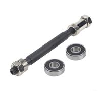 Besttoolifes Eje trasero de bicicleta de acero de 145 mm con tope de | 108 mm de longitud, 9 mm de diámetro, núcleo de acero hueco, se adapta a ruedas delanteras, incluye topes de cuentas y