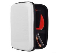 Besttoolifes Funda rígida de EVA para tenis de mesa, bolsa de almacenamiento para 2 raquetas, impermeable, a prueba de polvo, portátil, con doble soporte y asa de transporte (blanco)