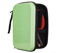 Besttoolifes Funda rígida de EVA para tenis de mesa, bolsa de almacenamiento para 2 raquetas, impermeable, a prueba de polvo, portátil, con doble soporte y asa de transporte (verde)