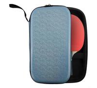 Besttoolifes Funda rígida de EVA para tenis de mesa, bolsa de almacenamiento para 2 raquetas, impermeable, a prueba de polvo, portátil, con doble soporte y asa de transporte (azul)
