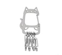 Besttoolifes Gancho Mosquetón para acero 304 con Gato Lucky Plateado Gancho | para acero inoxidable 304, gato suerte, cierre resorte para suave, ideal llaves coche, original