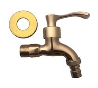 Besttoolifes Grifo de agua de latón macizo vintage montado en la pared, grifo decorativo para exteriores, pared de bronce antiguo para fregadero de cocina, fregona, piscina (dorado)