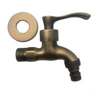 Besttoolifes Grifo de agua de latón macizo vintage montado en la pared, grifo decorativo para exteriores, pared de bronce antiguo para fregadero de cocina, fregona, piscina (bronce)