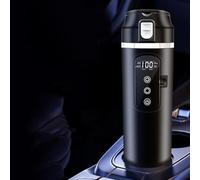 Besttoolifes Hervidor eléctrico de viaje para coche, 12 V/24 V, 500 ml, taza de calefacción de acero inoxidable 304 con control y tapa a prueba de fugas para vehículos, para campamento