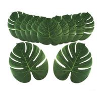 Besttoolifes Hojas artificiales grandes de Monstera - Paquete de 24 hojas de palma tropicales realistas para fiestas temáticas de playa de selva y decoración del hogar