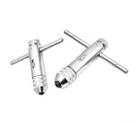 Besttoolifes Juego de 2 llaves de trinquete con mango en T, herramientas ajustables de acero al cromo vanadio en forma de T para grifos de tornillo de 3-8 mm y 5-12 mm, roscado y roscado en espacios