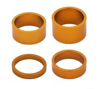 Besttoolifes Juego de arandelas de aleación de 286 mm, espaciador de aluminio, 4 piezas, tamaños de 5 mm, 10 mm, 15 mm, 20 mm, montaña con conjunto de auriculares compatibles Plus Road (dorado)