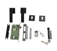 Besttoolifes Juego de cerradura de manija de puerta de dormitorio contemporáneo, mecanismo de silencio para reducción de ruido, fuerte y elegante para todo tipo de puertas interiores