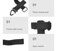 Besttoolifes Juego de correas para guantes con mosquetón de nailon y hebilla de almacenamiento, giratorio de 360°, modificable, para colgar, 4 cuerdas compatibles para mochilas o cintura (negro)