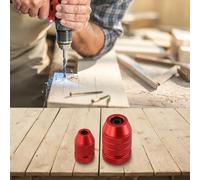 Besttoolifes Juego de topes de profundidad de taladro de aluminio ajustable para carpintería y metal, collar de tope de taladro resistente con bloqueo de nailon para control, taladro de 2 piezas (2