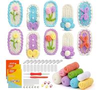 Besttoolifes Kit de ganchillo para principiantes con juego de manualidades, suministros de punto de hilo suave que incluye gancho de ganchillo y relleno, para fácil con video (B)