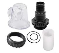 Besttoolifes Kit de montaje de tapa de prefiltro transparente con juntas tóricas de cesta Boquilla de montaje de tornillo para SPS25 SPS50 SPS75 SPS100 Equipo de bomba de circulación de piscina