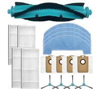 Besttoolifes Kit de piezas de repuesto para aspiradora, compatible con TESLA, para RoboStar iQ400 Plus, con lado principal del cepillo, filtros, trapeadores, bolsas de polvo (A)