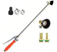Besttoolifes Lanza rociadora de varilla de riego de jardín de 67/149 cm, 2 púas de latón a juego con mangueras de 3/8 pulgadas y 1/4 pulgadas, boquilla de pulverización de acero inoxidable, varita