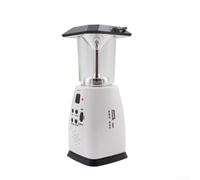 Besttoolifes Linterna De Camping Solar Y Manivela Con Radio FM, Lámpara LED 8 Recargable, Cargador De Teléfono, Alarma, Batería Externa, Luz De Portátil Para Exteriores(White)