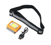 Besttoolifes Linterna recargable Plus ABS con clip magnético LED reflectante, linterna ligera de silicona para correr, camping, ciclismo, correr, senderismo (naranja)