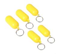 Besttoolifes Llavero flotante ovalado para deportes acuáticos, paquete de 5 llaveros flotantes con colores brillantes, diseño ligero de ABS para kayak, canotaje, natación, rafting (amarillo)