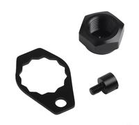 Besttoolifes Mano izquierda, mango de carrete de pesca de aleación de aluminio, tapa de tuerca y placa de bloqueo, juego para husillos Daiwa Tatula 300/400, 12 mm, kit de repuesto de 3 piezas para