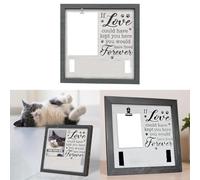 Besttoolifes Marco de fotos conmemorativo para mascotas con soporte para collar y huellas de patas, recuerdo de madera para la pérdida de perros o gatos, condolencias para los padres de mascotas