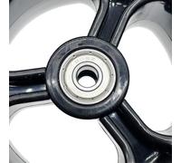 Besttoolifes Neumático de goma sólida de 5 pulgadas de 5 x 15 pulgadas con rueda, compatible con modelos eléctricos, modelos duraderos, buje de repuesto de rueda de 8 mm, rodamiento negro, accesorio