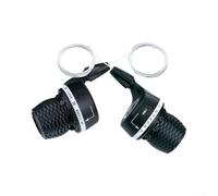 Besttoolifes Palanca de cambios de giro para bicicleta de 6/7 velocidades, mango ergonómico para bicicletas plegables de carretera de montaña, indexación precisa con cable, negro (M25 3 x 7 sin)
