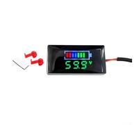 Besttoolifes Panel de voltímetro digital LED DC 7V-100V con pantalla LCD de voltaje de batería y alarma de sobre/bajo voltaje, para motocicletas y vehículos eléctricos (verde)