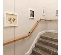 Besttoolifes Pasamanos de pared para escaleras, barandilla de madera de pino de 50 cm con soporte de pared, antideslizante y fácil de instalar para soporte de seguridad en interiores