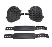 Besttoolifes Pedales de bicicleta estática con correas, para bicicleta giratoria y bicicleta estacionaria de interior, eje de 9/16 pulgadas y 1/2 pulgadas, plataforma antideslizante con correa de goma