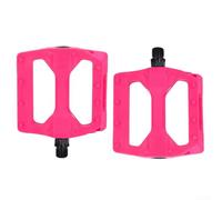 Besttoolifes Pedales de bicicleta para bicicletas de montaña y carretera, plataforma de rodamiento de nailon DU con dientes antideslizantes, peso ligero, compatible con llave de 15 mm (rosa)