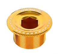 Besttoolifes Perno de manivela de bicicleta de carretera para tornillo de biela MTB, aleación de aluminio M18, tapa de perno de fijación CNC, compatible con plato hueco PROWHEEL, FC-4500 y (dorado)