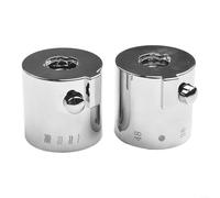 Besttoolifes Piezas de repuesto para grifo, pomos cromados para control de temperatura de ducha, 1 par de pomos de control de temperatura de ducha, mango termostático cromado