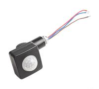 Besttoolifes PIR Interruptor con sensor de movimiento, rango de detección de 180 grados, sensibilidad ajustable y umbral LUX, para control al aire libre, carcasa de plástico (negro)