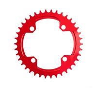 Besttoolifes Plato ovalado 34T 104BCD anticaída para bicicleta | Dientes anchos estrechos 32T, evita la caída de la cadena, soporte 104BCD, aleación de aluminio, se adapta a grava MTB (rojo