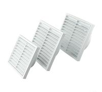 Besttoolifes Rejilla de ventilación de plástico, pared o montaje, material de polipropileno, malla de acero para protección contra alimañas, flujo de aire interior y exterior, se adapta a conductos de